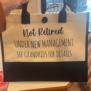Black and White Tote Bag with Fun Quote